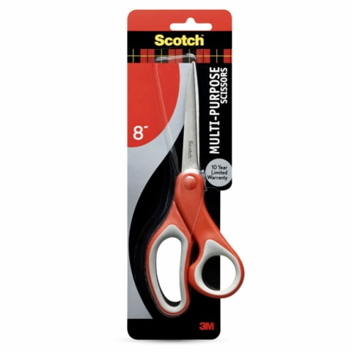 Scotch 7 Precision Scissors, Stainless Steel, Grey and Red, Comfort Grip 