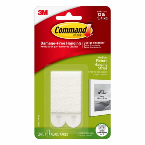 Command™ Damage-Free Hanging Medium Picture Hanging Strips - White, 8 ct -  Harris Teeter