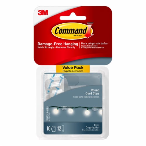 Command™ Damage-Free Round Cord Clips Value Pack - Clear Perspective: front