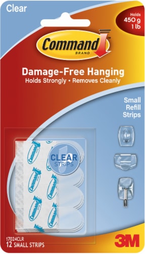 3M 5432570 Small Clear Refill Strips, Pack of 12 Perspective: front
