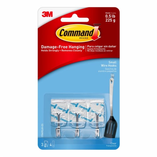 Command™ Damage-Free Hanging Clear Utensil Hooks, 3 pk - Fry's