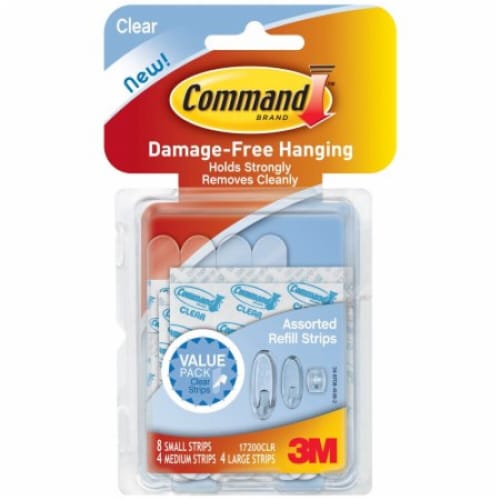 Command™ Damage-Free Hanging Refill Strips Value Pack - Clear Perspective: front