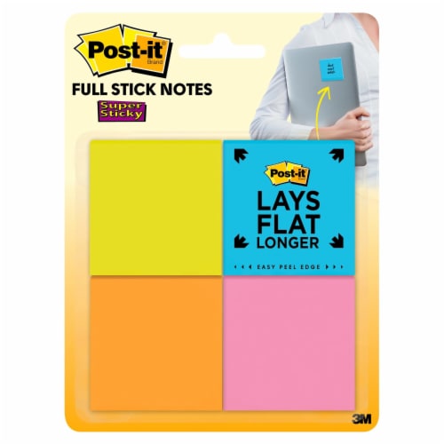 Post-it® 8 Pack Super Sticky Full Stick Notes - Assorted, 2 x 2 in - Kroger