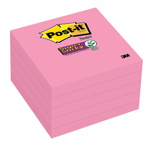 Post-it® 5-Pack Super Sticky Notes - Neon Pink Perspective: front
