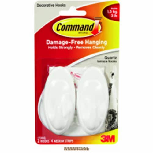 Command Damage-Free Outdoor Terrace Hooks, Slate, Medium - 2 count