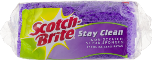 Scotch-Brite™ Stay Clean Non-Scratch Scrub Sponges - Purple, 3 pk - QFC