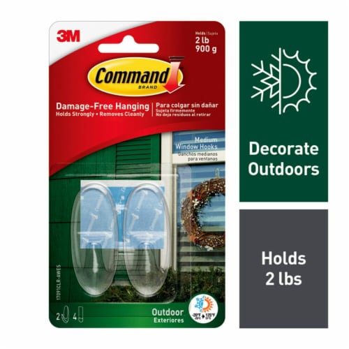 Command Clear Outdoor Window Medium Hooks - Shop Hooks & Picture Hangers at  H-E-B