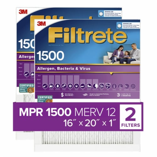 3M Filtrete Allergen Bacteria & Virus Air Filter Perspective: front