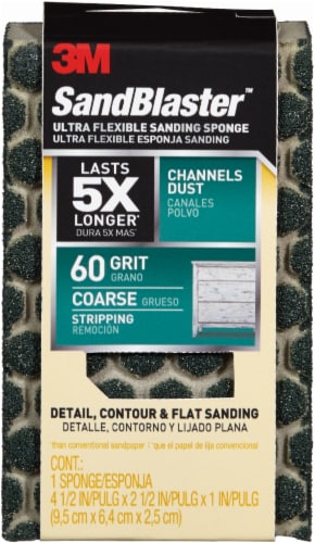 3M SandBlaster 60 Grit Sanding Sponge Perspective: front