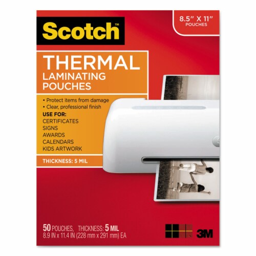 Scotch™ Laminating Pouches, 5 Mil, 9  X 11.5 , Gloss Clear, 50/pack TP5854-50 Perspective: front