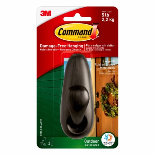 Command™ Oil Rubbed Bronze Large Metal Classic Hook Perspective: front