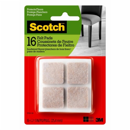 Scotch™ Square 1 Inch Felt Pads - Beige, 16 pk - Fred Meyer