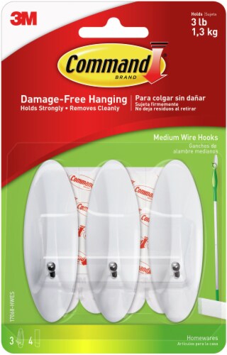 3M COMMAND Designer Hooks Large Medium Small With Strips Damage Free Hanging