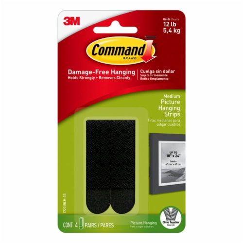 Command™ Medium Picture Hanging Strips - Black Perspective: front