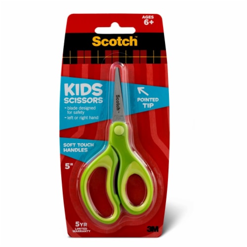 3M 1494629 Scotch Pointed, Soft Touch Kid Scissor - 5 in., Stainless Steel  Blade - Comfort Gr, 12 - Kroger