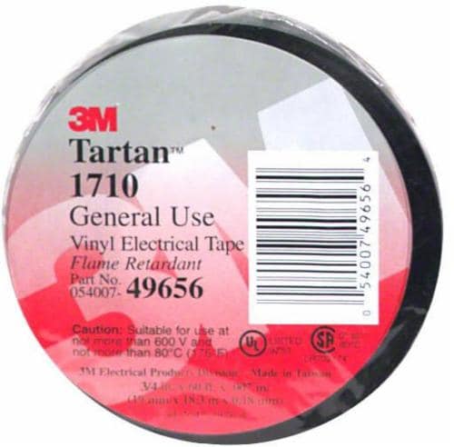 3M Tartan™ General Use Vinyl Electrical Tape - Black, 0.75 in x 60 ft ...