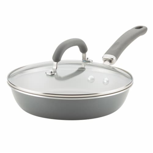 Rachael Ray Create Delicious Aluminum Nonstick Covered Deep-Frying Pan - Gray Perspective: front