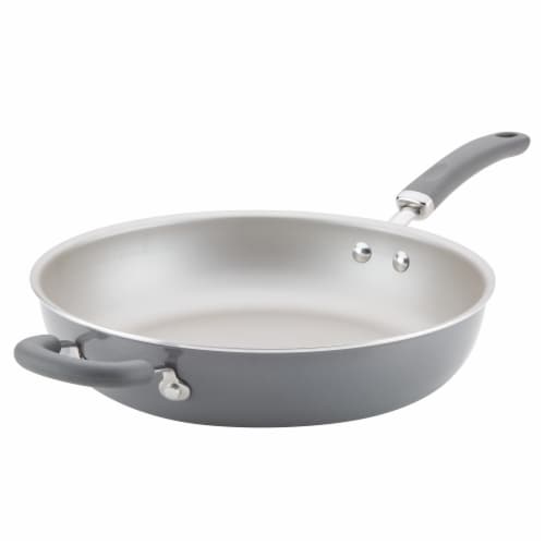 Rachael Ray Create Delicious Aluminum Nonstick Deep-Frying Pan - Gray Perspective: front