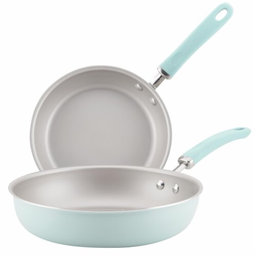 Rachael Ray 12151 Create Delicious Aluminum Nonstick Skillet, 9.5 & 11.75 in. - Light Blue Sh Perspective: front