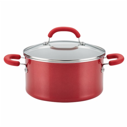 Rachael Ray Create Delicious Aluminum Nonstick Stockpot - Red Perspective: front