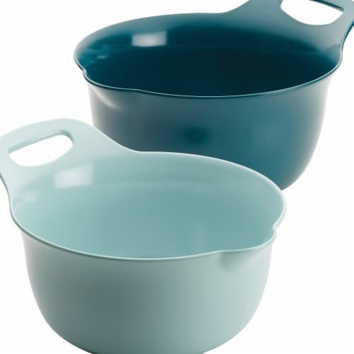 Rachael Ray Tools & Gadgets Nesting Mixing Bowl Set, 2 Piece - Light Blue & Teal Perspective: front