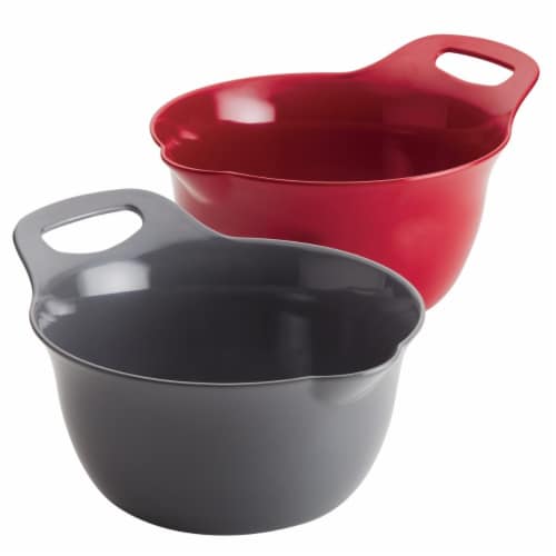 Rachael Ray Tools & Gadgets Nesting Mixing Bowl Set, 2 Piece - Red & Gray Perspective: front