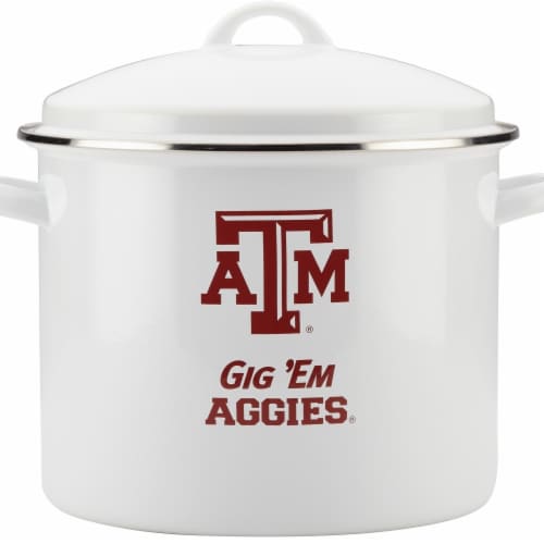 College Kitchen Collection Texas A&M University Enamel-on-Steel Gameday Stockpot, 12 qt Perspective: front