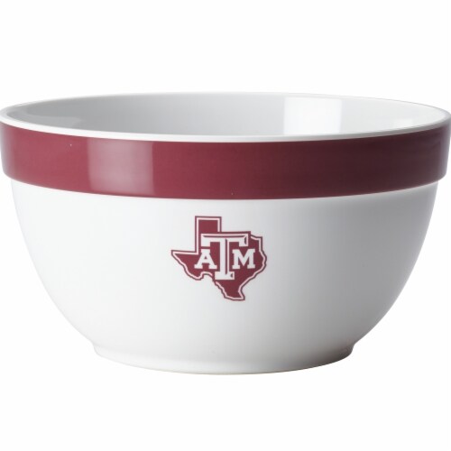 College Kitchen Collection 47675 Texas A&M University Big Party Bowl, 4.75 qt. - White Perspective: front
