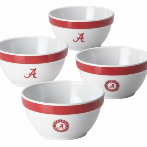 College Kitchen Collection University of Alabama Party Bowls, 4 Piece Set, White Perspective: front