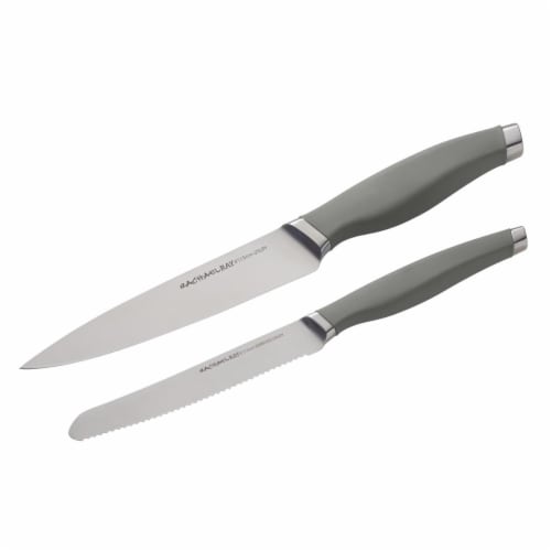 Rachael Ray Cutlery Japanese Stainless Steel Utility Knife Set - Gray, 2 Piece Perspective: front