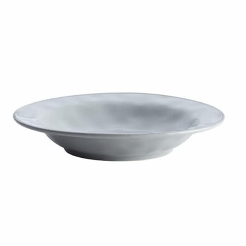 Rachael Ray 14 in. Cucina Dinnerware Ceramic Round Serving Bowl, Sea Salt Gray Perspective: front