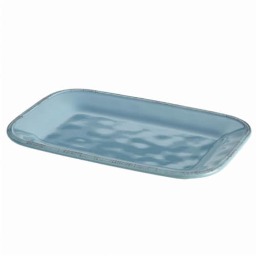 Rachael Ray Rectangular Platter, 8 in. by 12 in., Agave Blue Perspective: front