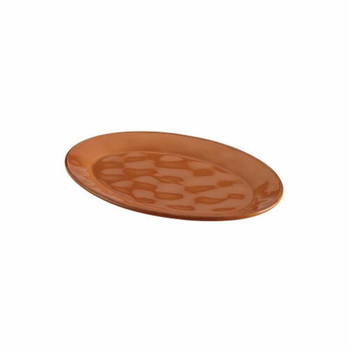 Rachael Ray Cucina Dinnerware 10 X 14 in. Stoneware Oval Platter, Pumpkin Orange Perspective: front