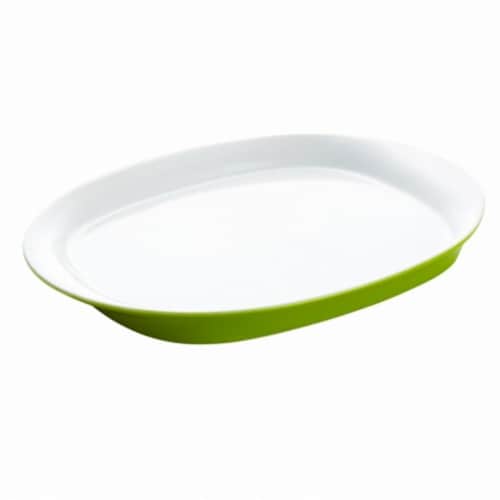 Rachael Ray Round & Square 14-Inch Oval Platter Green Perspective: front
