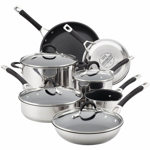 Circulon Momentum Stainless Steel Nonstick Cookware Set - Silver Perspective: front