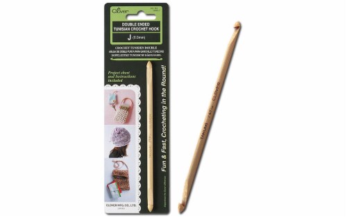 Clover Double Ended Tunisian Crochet Hook-J/6mm Perspective: front