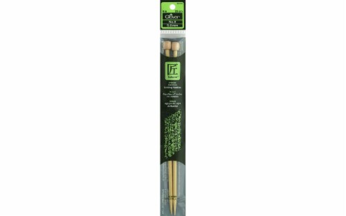 Clover Bamboo No. 8 Single Point Knitting Needles Perspective: front