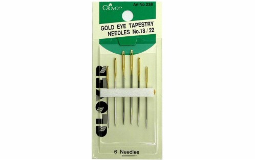 Clover Gold Eye Tapestry Needles-Size 18/22 6/Pkg Perspective: front