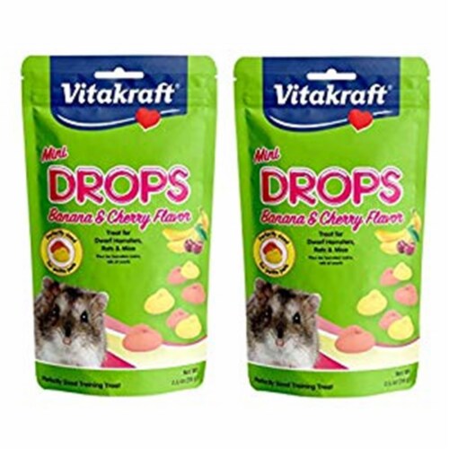 Vitakraft Sun Seed 512018 2.5 oz Mini Drops Treats - Banana & Cherry Perspective: front