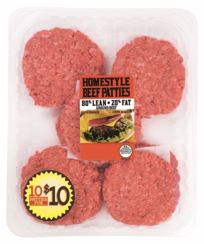 Kroger® Homestyle 80/20 Ground Beef Patties Perspective: front