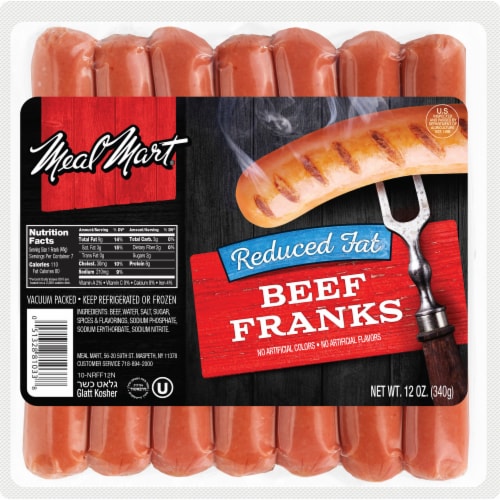 Meal Mart New York Reduced Fat Beef Franks Perspective: front