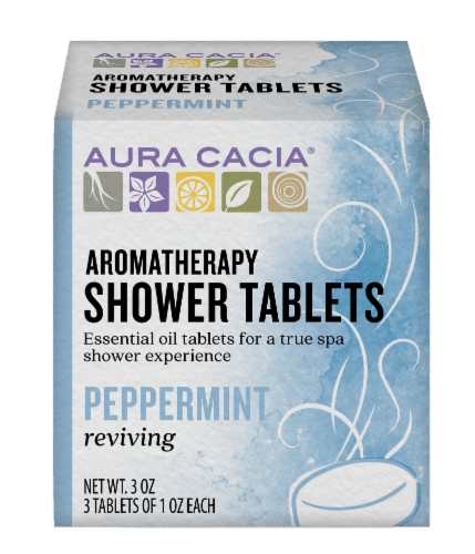 Aura Cacia Peppermint Shower Tablets Perspective: front