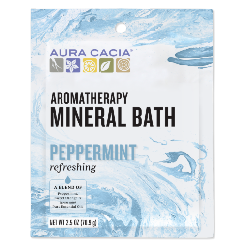 Aura Cacia Refreshing Peppermint Mineral Bath Perspective: front