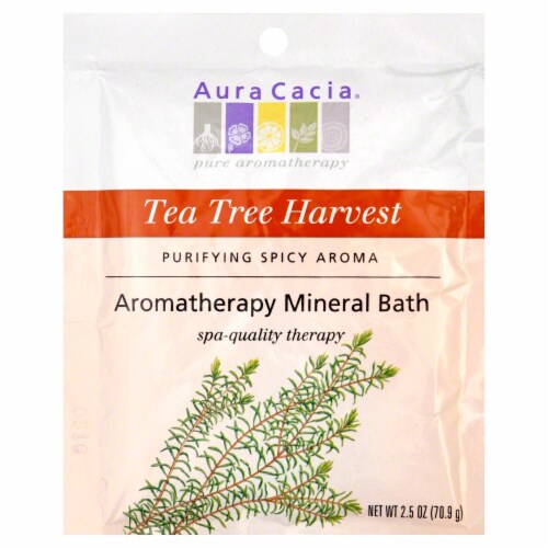 Aura Cacia Tea Tree Harvest Aromatherapy Mineral Bath Perspective: front