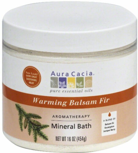 Aura Cacia Warming Balsam Fir Aromatherapy Mineral Bath Perspective: front