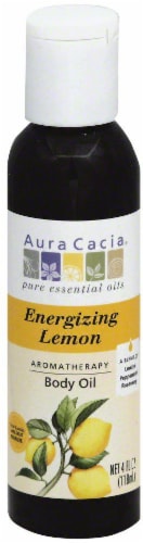 Aura Cacia Energizing Lemon Body Oil Perspective: front
