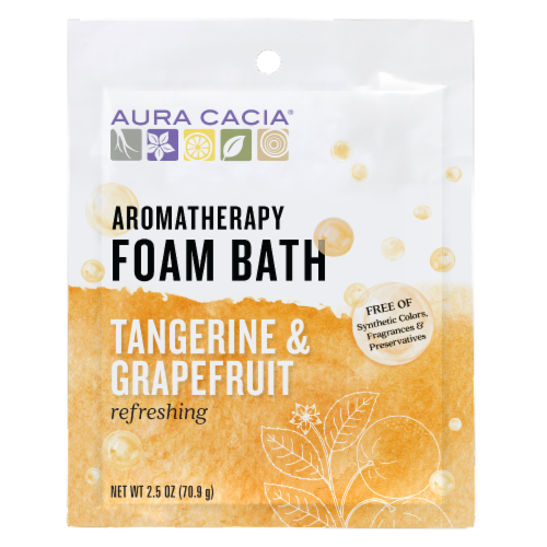 Aura Cacia Tangerine & Grapefruit Sweet Foam Bath Perspective: front