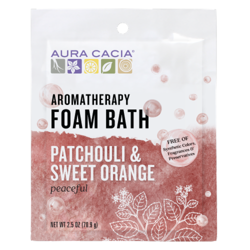 Aura Cacia Patchouli Sweet Orange Foam Bath Perspective: front
