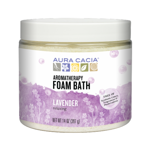 Aura Cacia Lavender Foam Bath Perspective: front