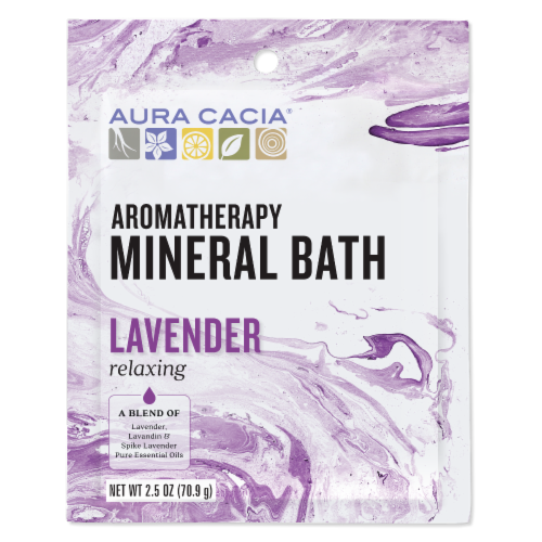 Aura Cacia Lavender Harvest Aromatherapy Mineral Bath Perspective: front